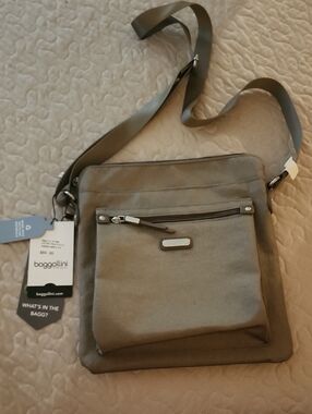 Baggallini Taupe Messenger Crossbody Bag for Men